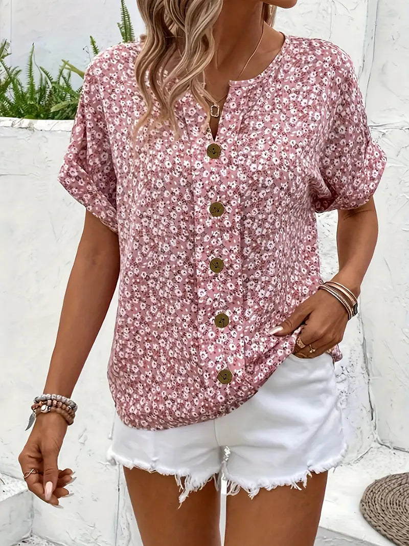 Elodie | Blusa floreale con bottoni