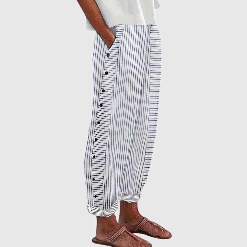 Maren | Pantaloni relaxed a righe con tasche