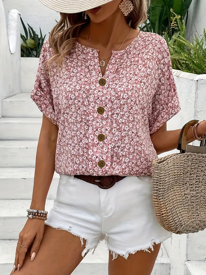 Elodie | Blusa floreale con bottoni