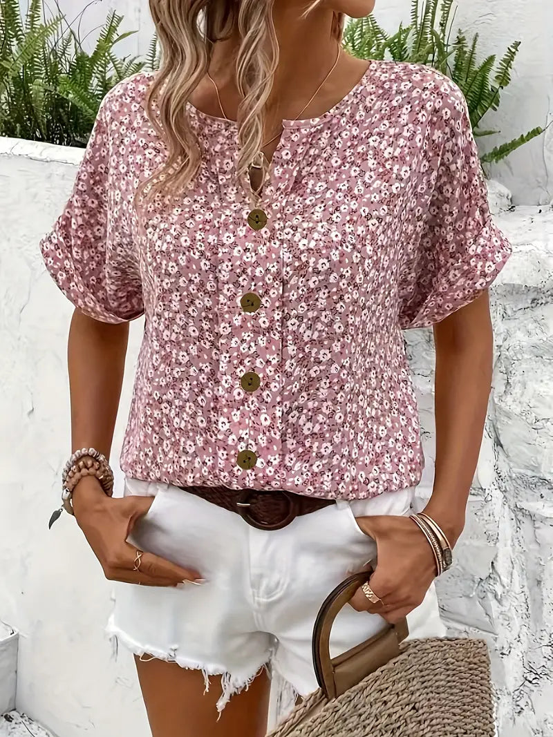 Elodie | Blusa floreale con bottoni