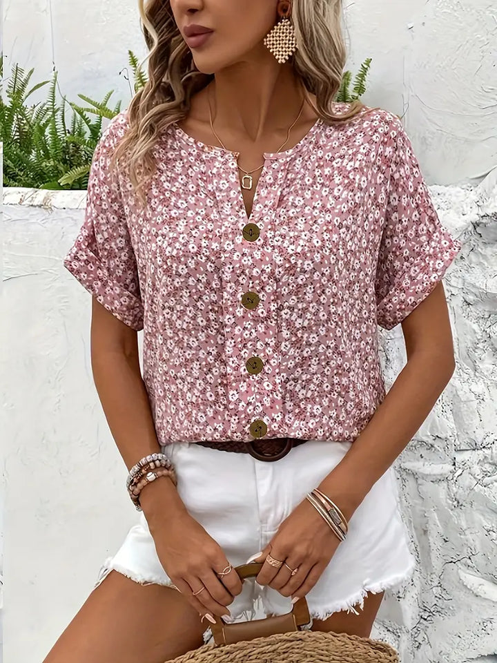 Elodie | Blusa floreale con bottoni