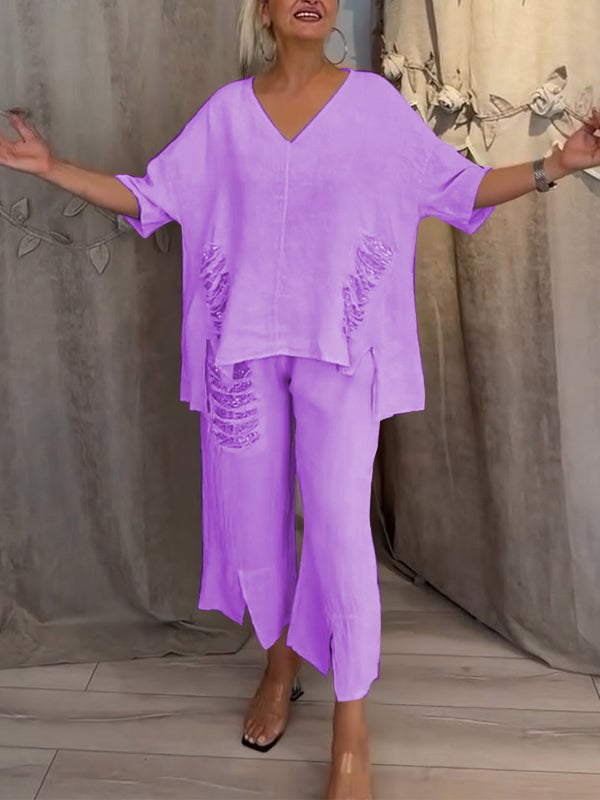 Calista | Set costiero relaxed con scollo a V