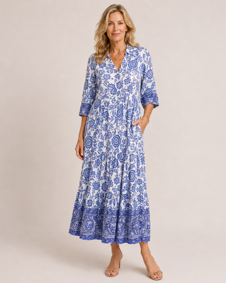 Juliette | Vestito romantico floreale con scollo a V