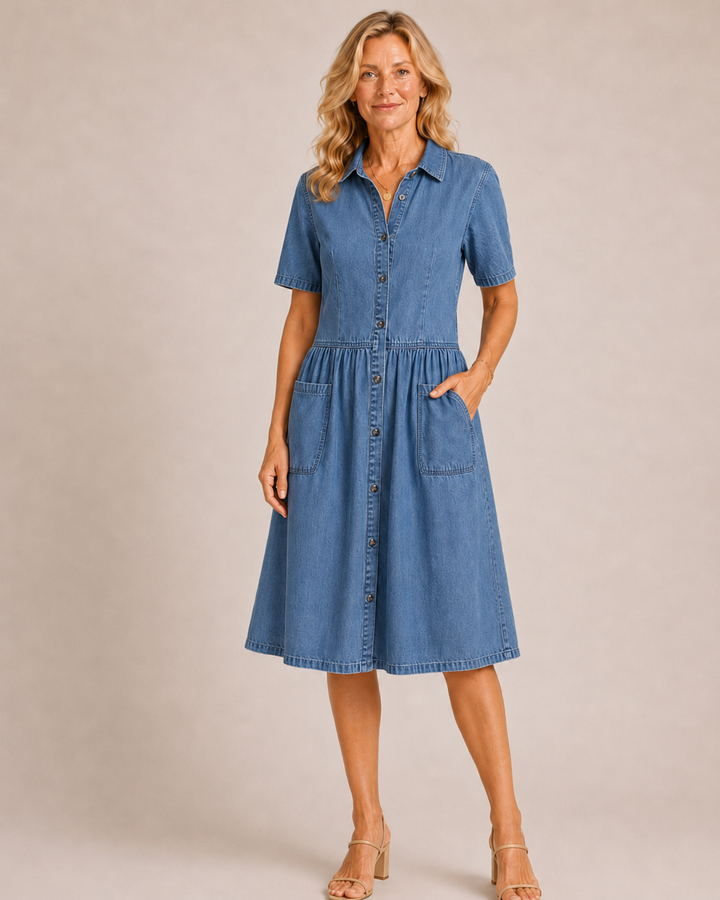 Claire | Vestito Midi in Denim dal Taglio Relaxed