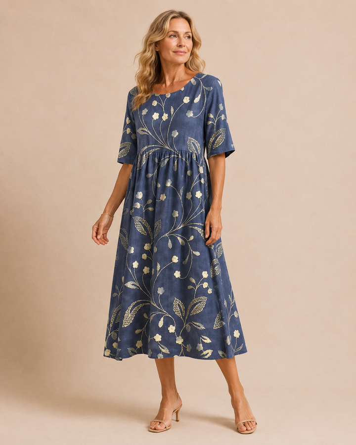 Adeline | Abito midi ricamato