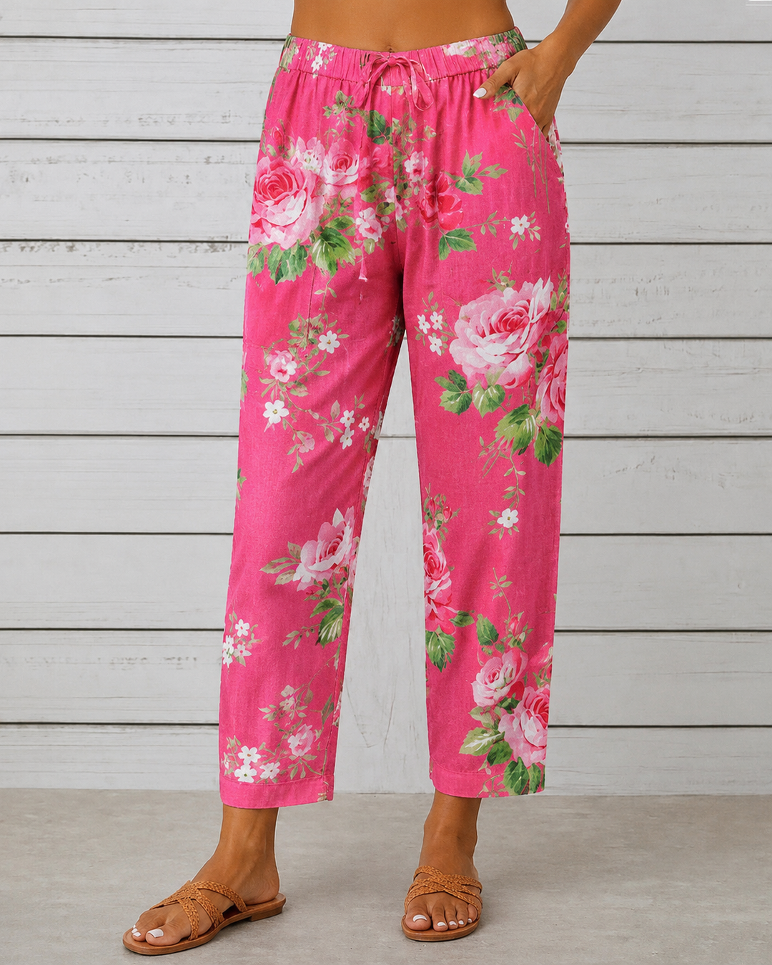 Rosalie | Pantaloni boho floreali con tasche