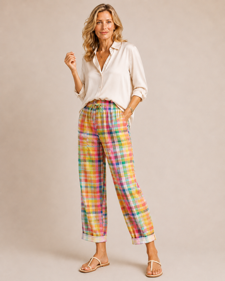 Isla | Pantaloni relaxed costieri a quadri