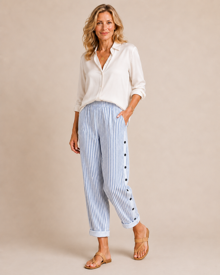 Maren | Pantaloni relaxed a righe con tasche
