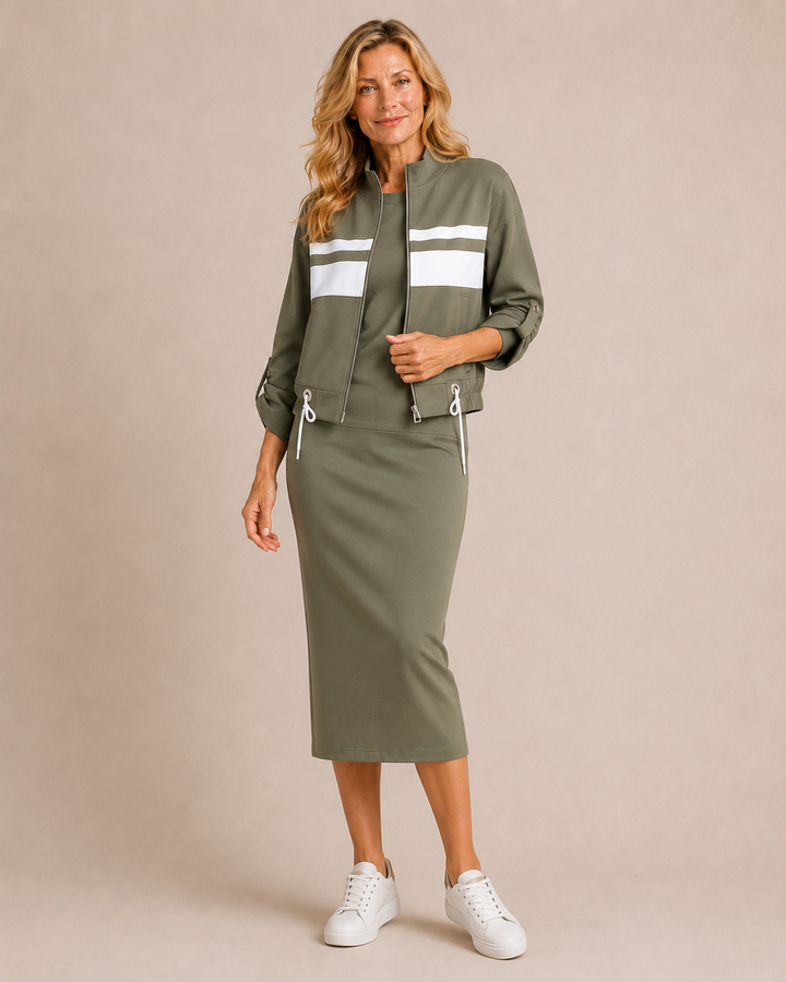 Elowen | Set due pezzi sportivo color oliva