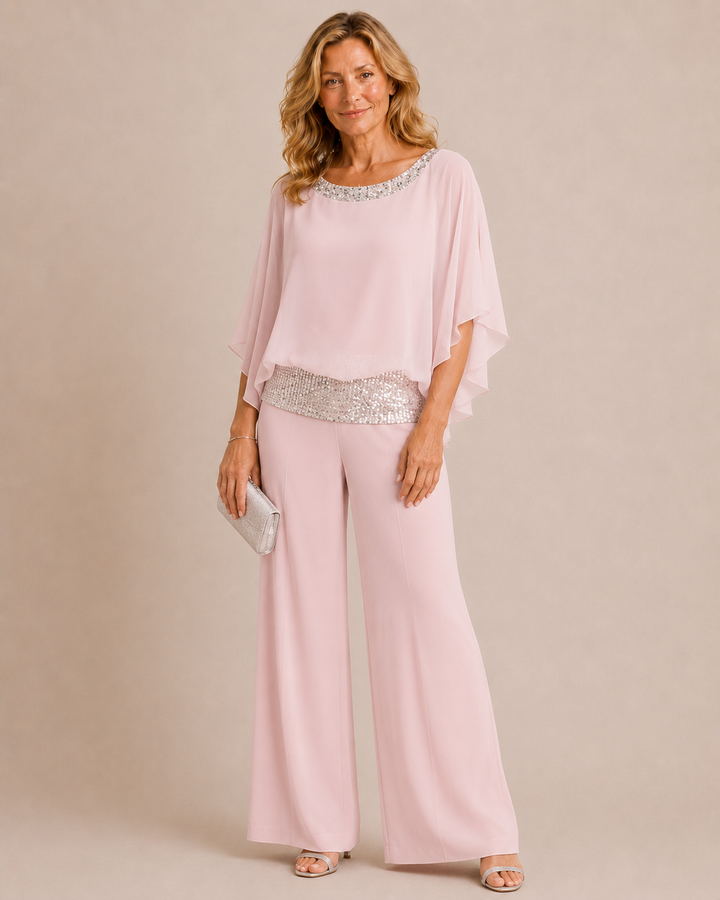 Seraphina | Set due pezzi da sera color blush