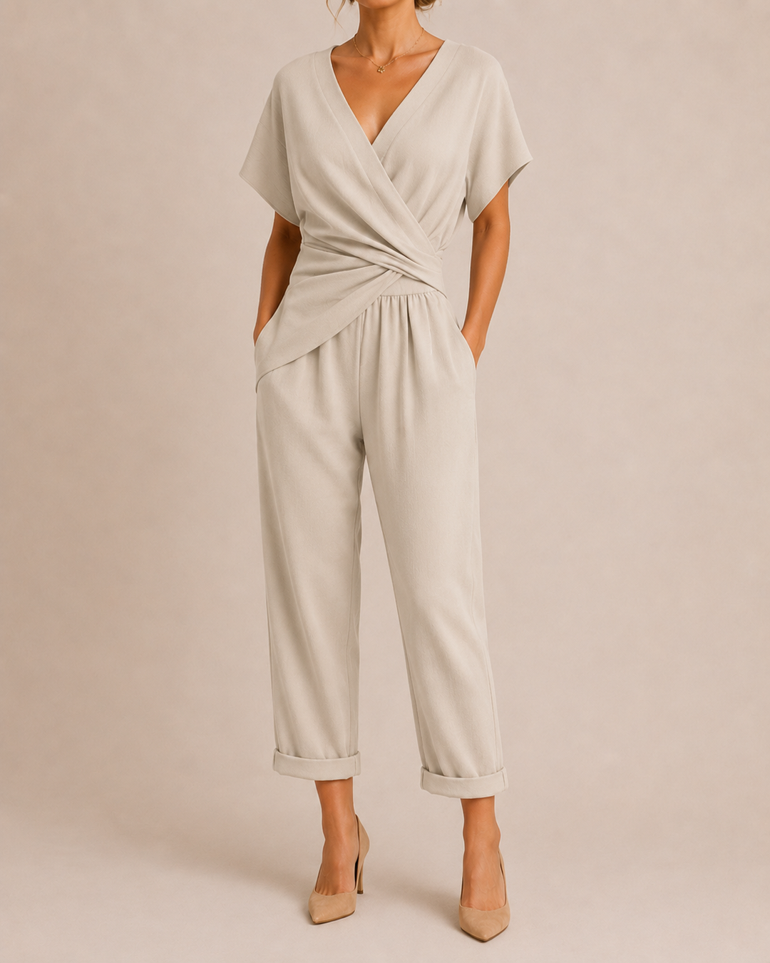 Marlowe | Jumpsuit relaxed con scollo incrociato