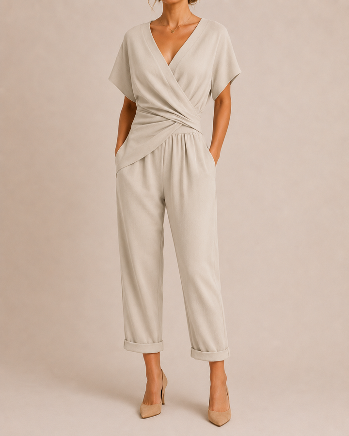 Marlowe | Jumpsuit relaxed con scollo incrociato