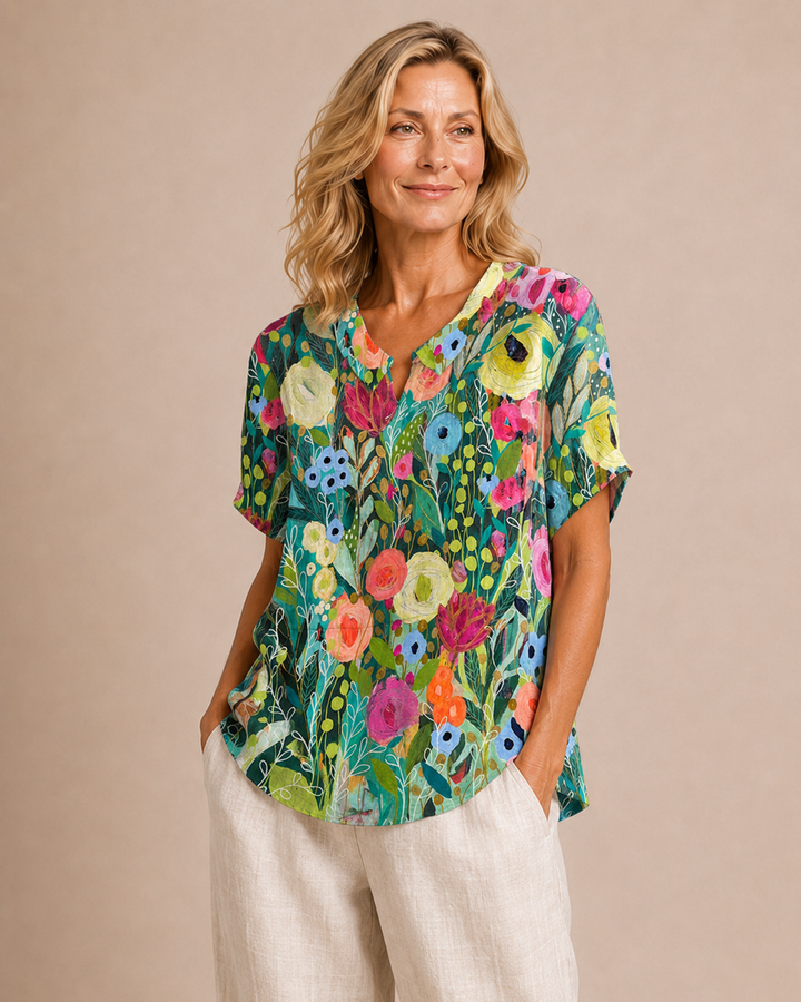 Liora | Blusa floreale effetto acquerello