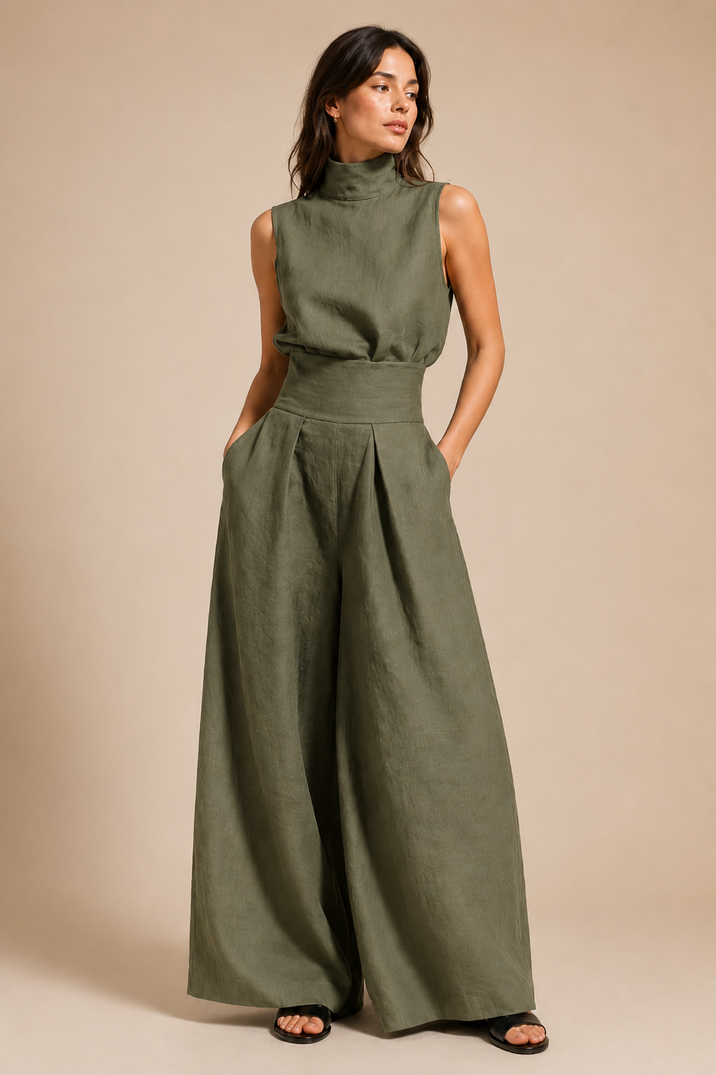 Marina™ | Jumpsuit ariosa in misto lino