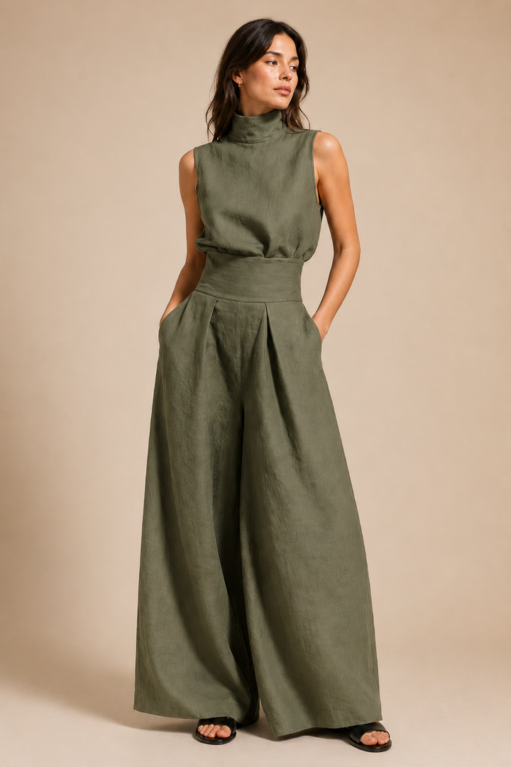 Marina™ | Jumpsuit ariosa in misto lino