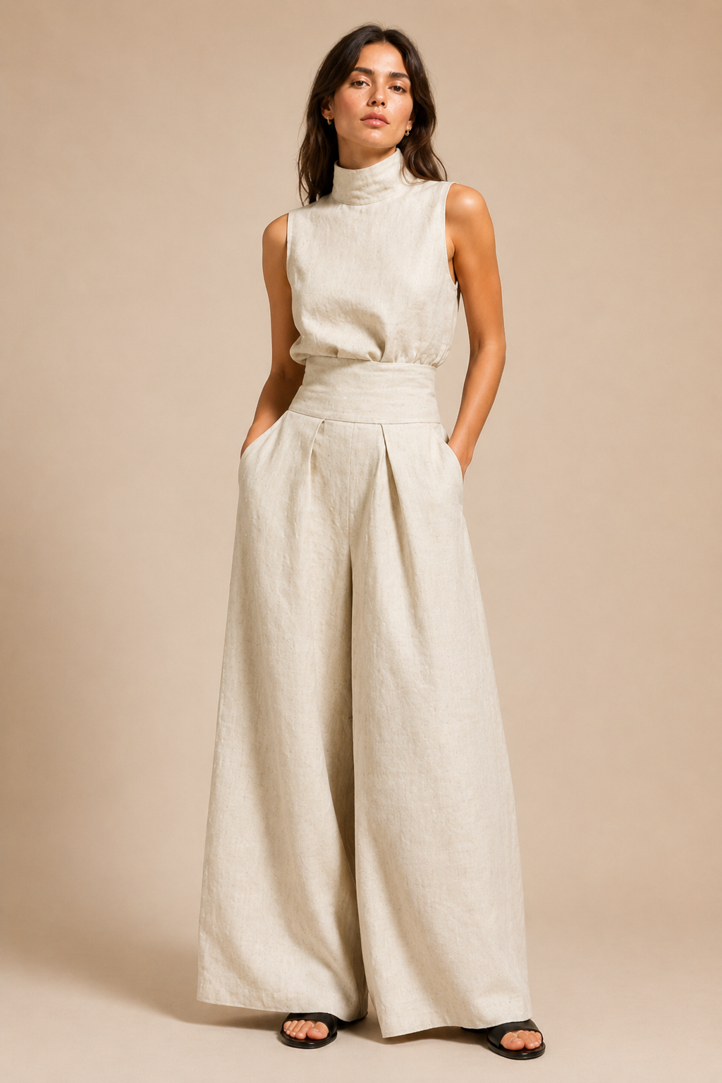 Marina™ | Jumpsuit ariosa in misto lino