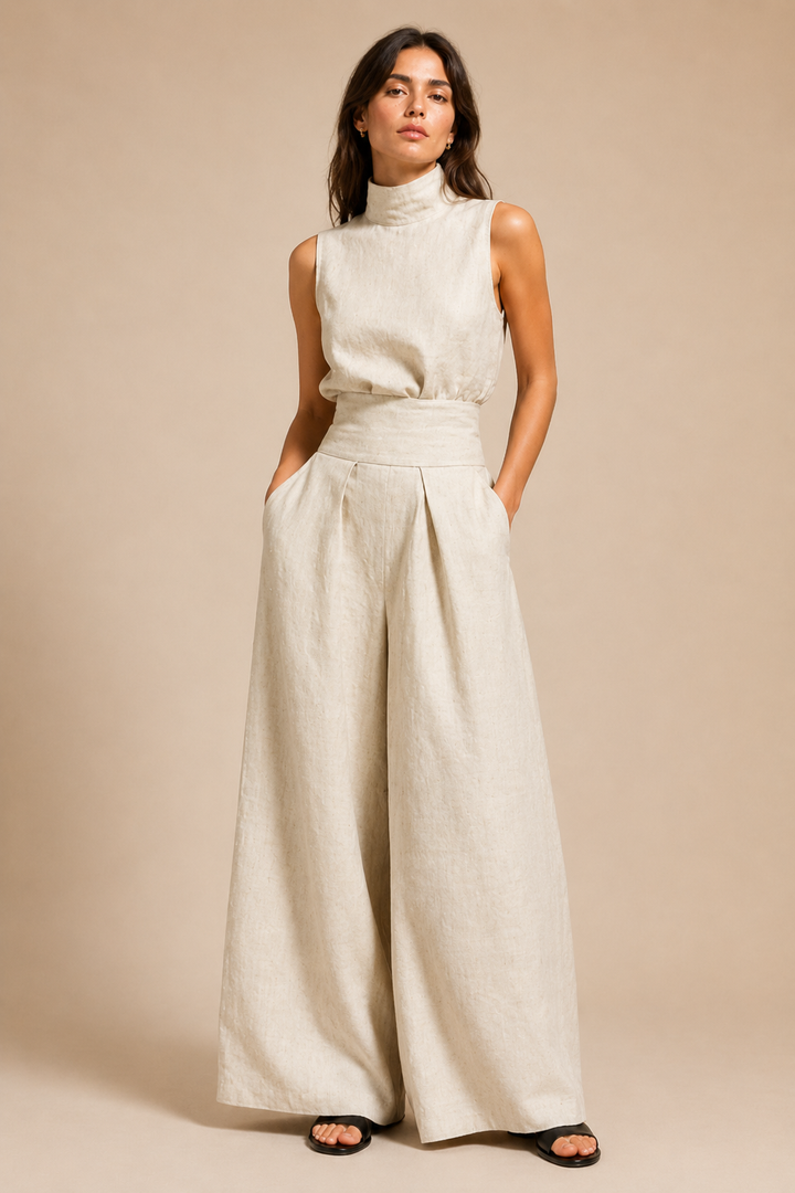 Marina™ | Jumpsuit ariosa in misto lino