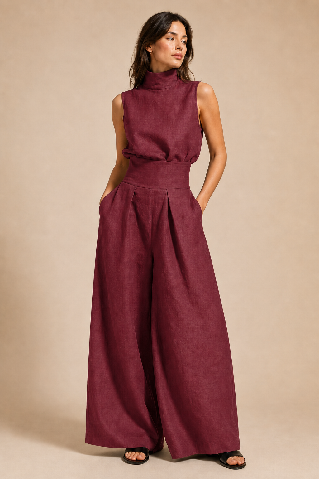 Marina™ | Jumpsuit ariosa in misto lino