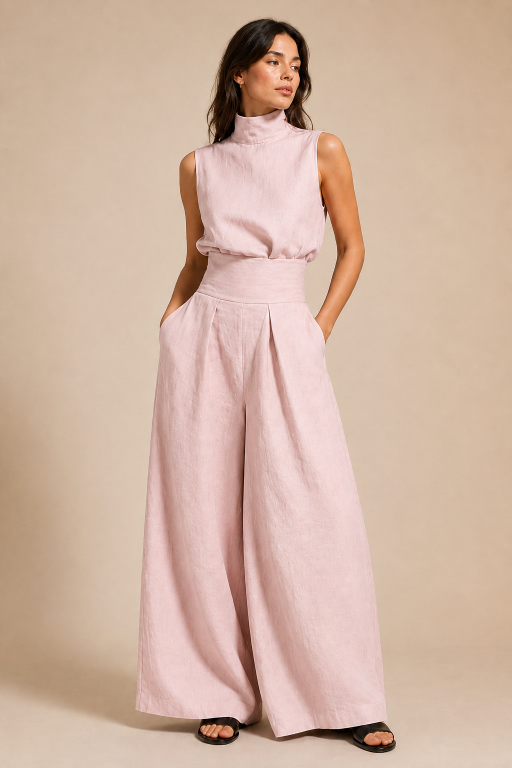 Marina™ | Jumpsuit ariosa in misto lino