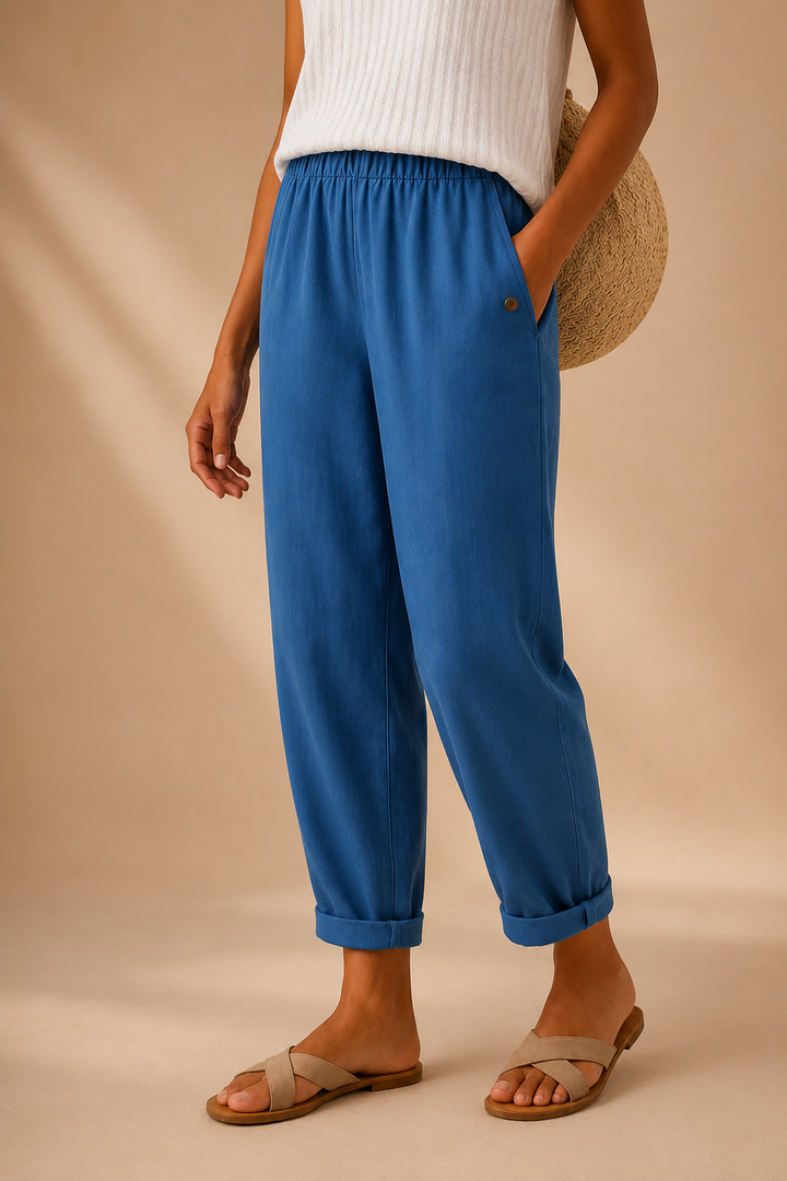 Maris | Pantaloni relaxed in lino a gamba larga