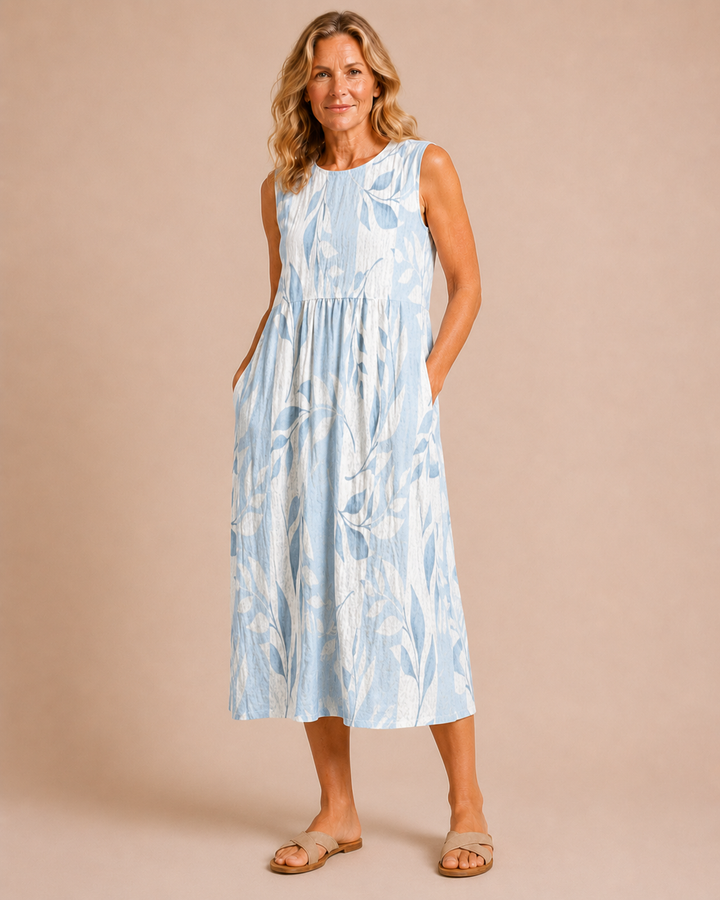 Annalise | Vestito midi con stampa artistica