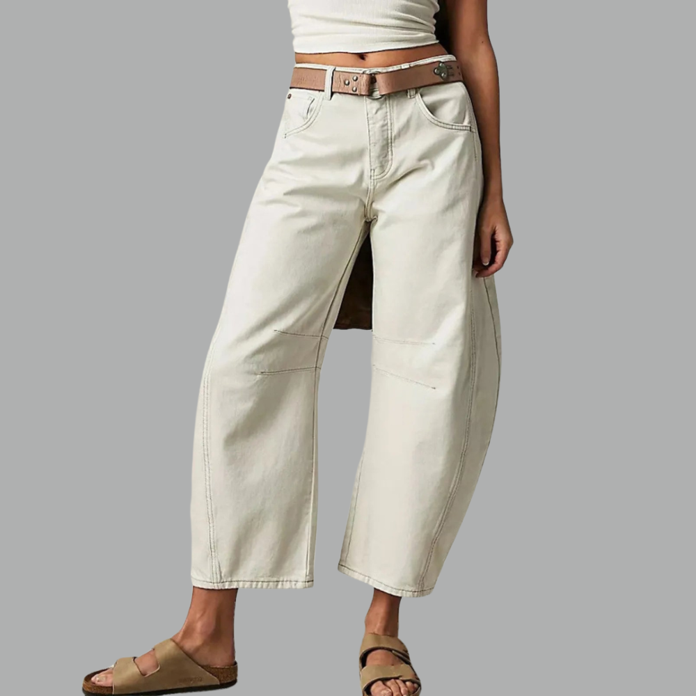 Ria | Jeans relaxed barrel color caffè