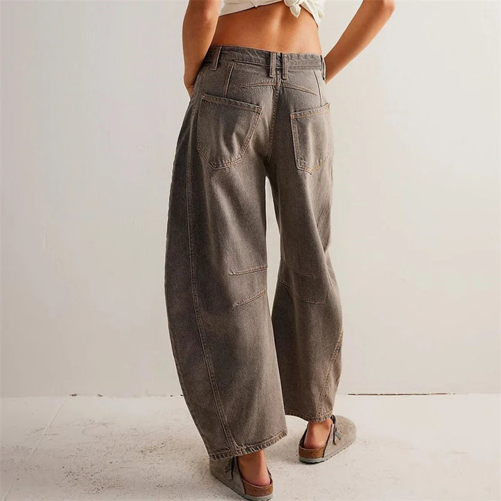 Ria | Jeans relaxed barrel color caffè