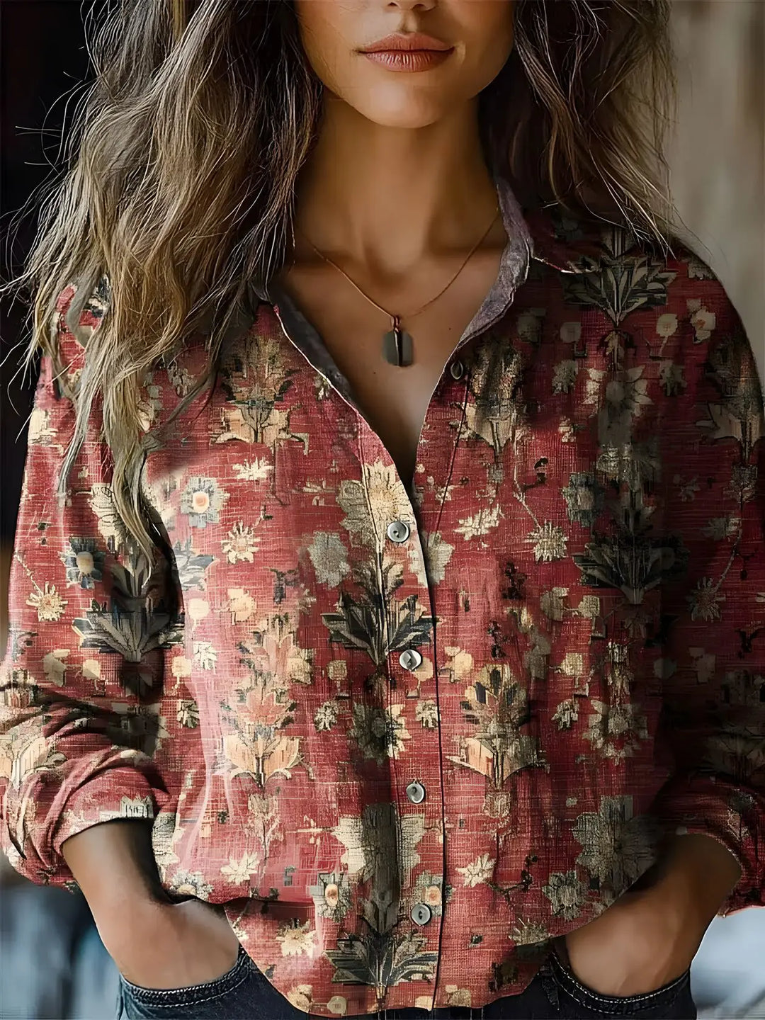 Serena | Blusa floreale con tasche