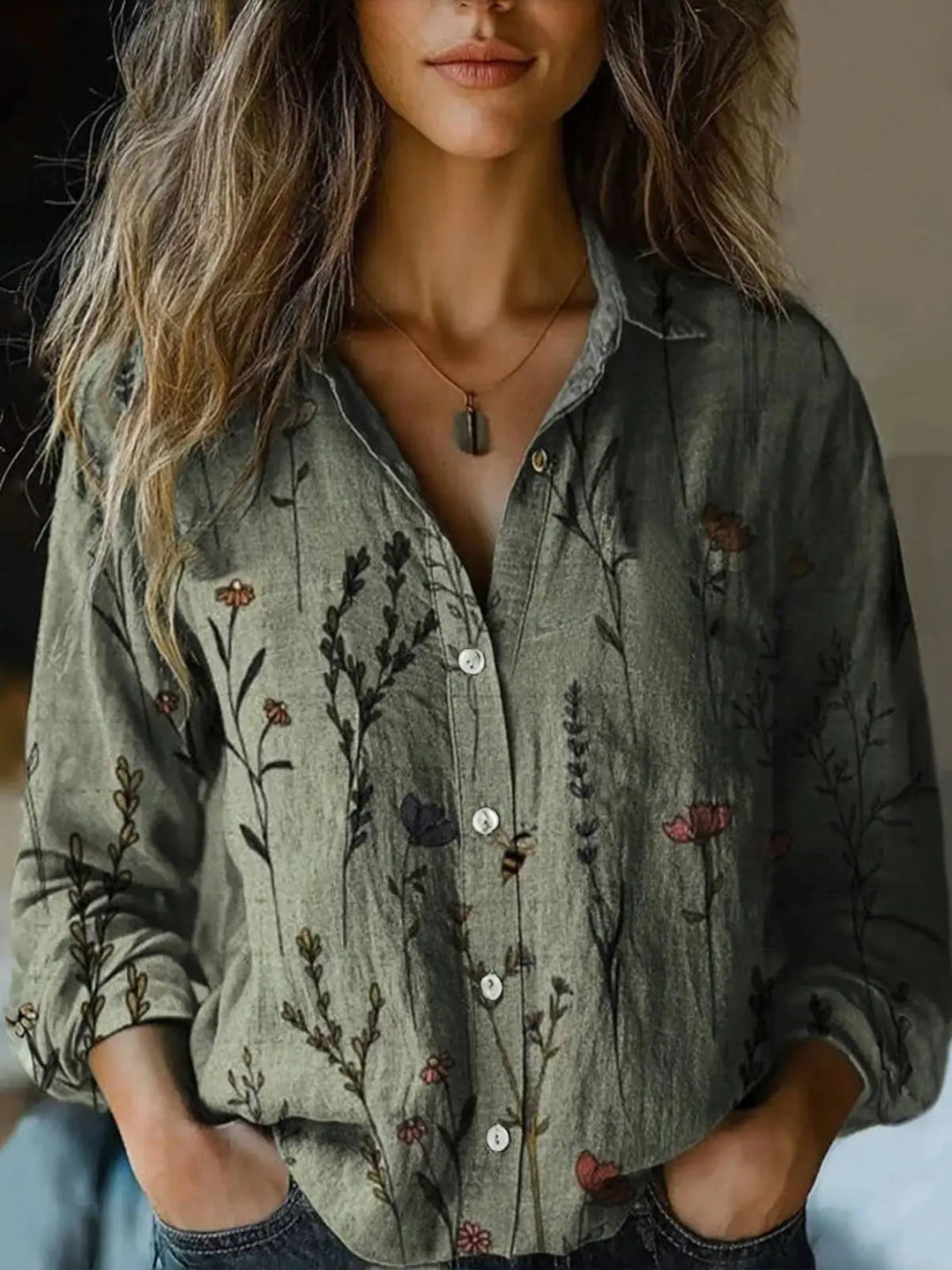 Serena | Blusa floreale con tasche