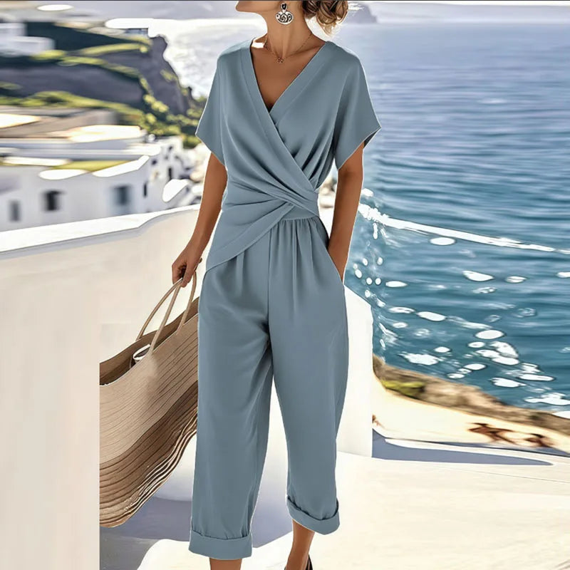 Marlowe | Jumpsuit relaxed con scollo incrociato
