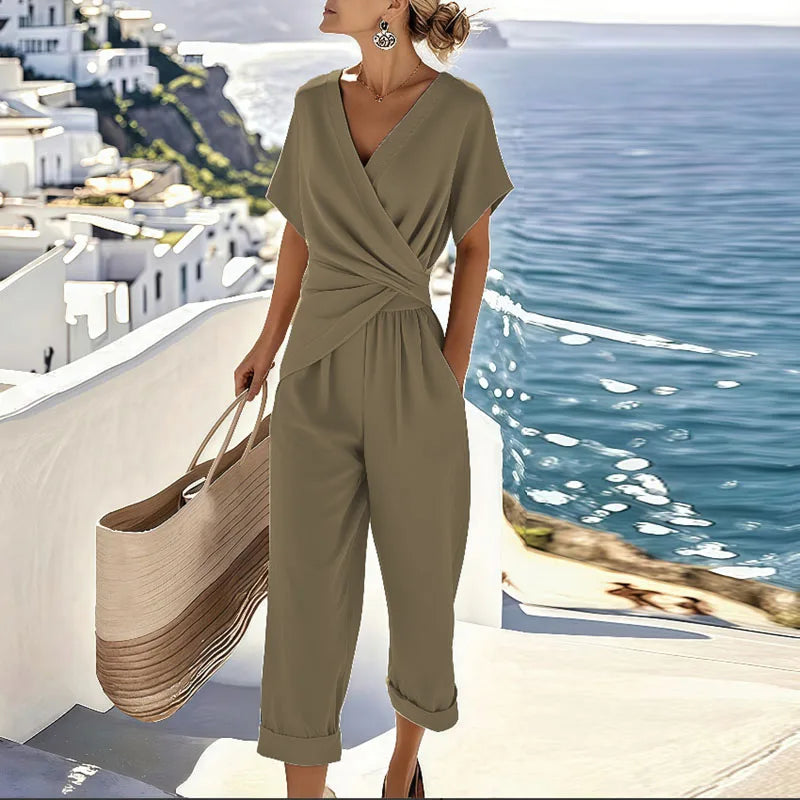 Marlowe | Jumpsuit relaxed con scollo incrociato