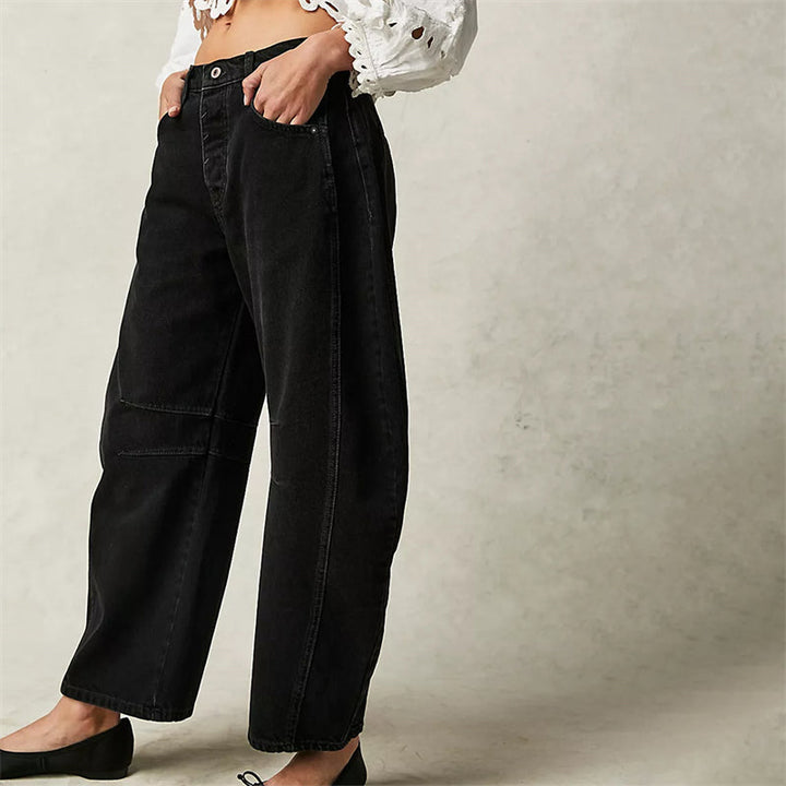 Ria | Jeans relaxed barrel color caffè