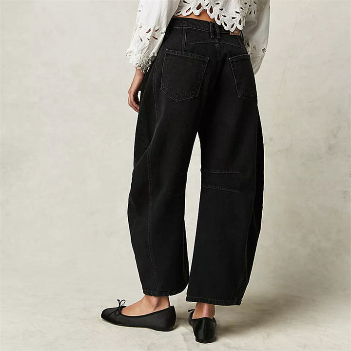 Ria | Jeans relaxed barrel color caffè