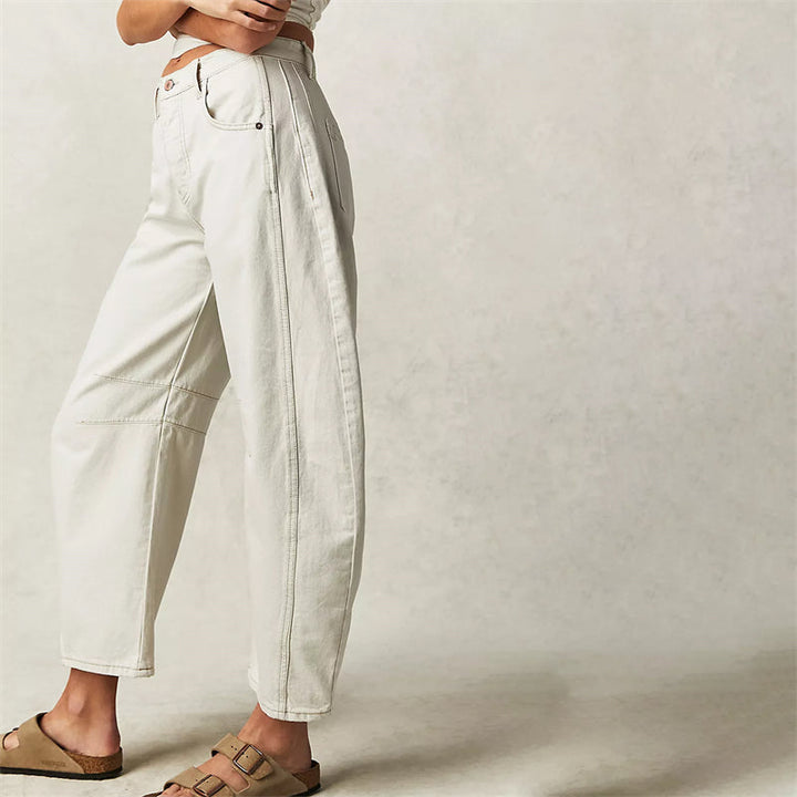 Ria | Jeans relaxed barrel color caffè